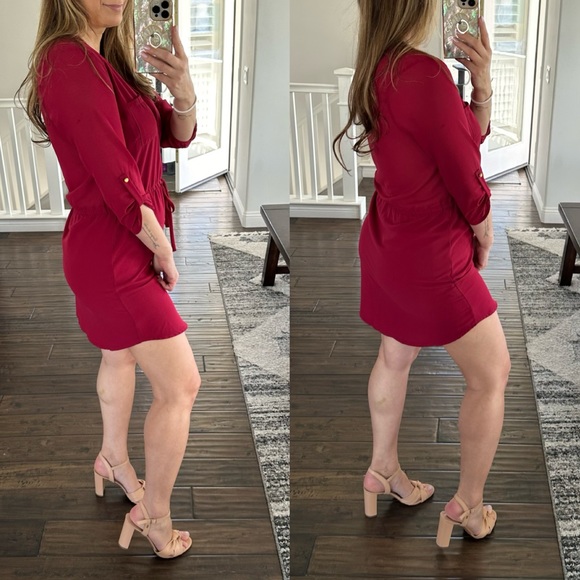 Mini Dress beautiful color Cherry 🍒 Size Medium - Picture 3 of 10